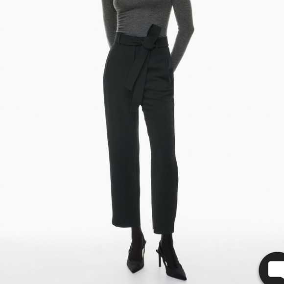 Wilfred High-waisted belted crepe pants BLACK - Picture 3 of 5
